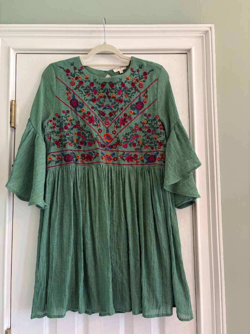 Umgee Medium Green Embroidered Mini Dress - Picture 5 of 9